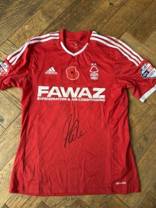 Robert Tesche Nottingham Forest Signed Match Worn Shirt For Remembrance Day 2014 for sale on Ebay