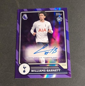 Topps Flagship 2026/27 Lucá Williams-Barnett Rookie Auto /199 Purple Tottenham  for sale on Ebay