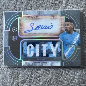Topps Museum UCL 2026. 1/1. Savinho. Manchester City.Auto/City Patch. One Of One for sale on Ebay