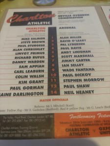 Charlton Athletic(Res)v Arsenal(Res)Combination Match Programme Season 1992-1993 for sale on Ebay