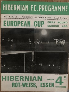 Hibernian v Rot-Weiss Essen 1955-56 European Cup 1st Round Programme for sale on Ebay