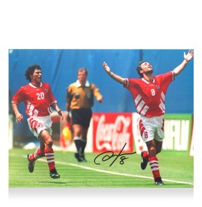 Hristo Stoichkov Signed Bulgaria Photo: 1994 FIFA World Cup Top Goalscorer for sale on Ebay