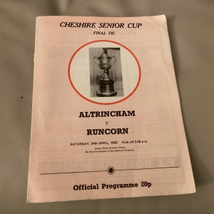 1981/2 Altrincham Runcorn Cheshire Senior Cup Final 24 April 1982 at Crewe Alex for sale on Ebay