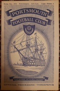 PORTSMOUTH v WOLVERHAMPTON WANDERERS 1958/9 for sale on Ebay