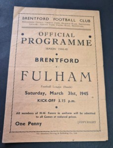 Brentford v Fulham ~ Football League (South) 1944/45 (NB)~Free Postage for sale on Ebay