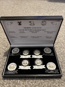 Derby County Club History 8 Badge Set for sale on Ebay