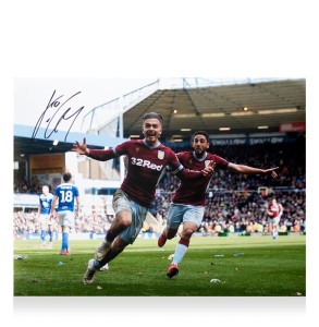 Jack Grealish Signed Aston Villa Photo: Iconic Birmingham Derby Goal with COA for sale on Ebay