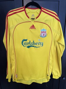 LIVERPOOL 2006 2008 AWAY FOOTBALL SHIRT SOCCER JERSEY LONG SLEEVE MENS SMALL for sale on Ebay
