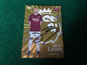 JARROD BOWEN - WEST HAM Hand Signed Gold Lion Topps Football Trading Card for sale on Ebay