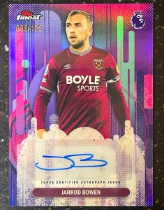 Topps 2025-26 Finest PL Jarrod Bowen West Ham Auto Purple Refractor /125 for sale on Ebay