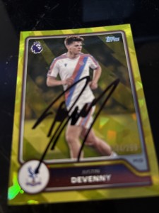 TOPPS 2027 JUSTIN DEVENNY CRYSTAL PALACE SIGNED for sale on Ebay