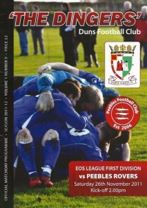 Duns v Peebles Rovers (Defunct) East of Scotland League 26th Nov 2011 for sale on Ebay
