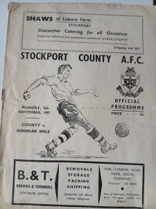 STOCKPORT COUNTY v BUDOWLANI OPOLE Friendly 4 Nov 1957 for sale on Ebay