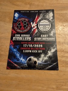 CIVIL SERVICE STROLLERS V EAST STIRLINGSHIRE- 17/10/26- LOWLAND LEAGUE- PROG for sale on Ebay