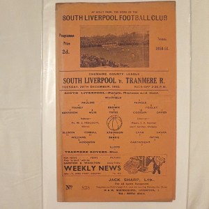 South Liverpool v Tranmere Rovers Cheshire League 26 Dec 1950 for sale on Ebay
