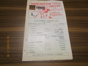 MANCHESTER  UNITED  v  CHORLEY  1971/2  LANCASHIRE COUNTY CUP SEMI-FINAL R MAR29 for sale on Ebay