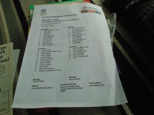 ENGLAND V JAPAN 2013 WOMEN`S INTERNATIONAL TEAM SHEET ONLY @ BURTON ALBION FC for sale on Ebay