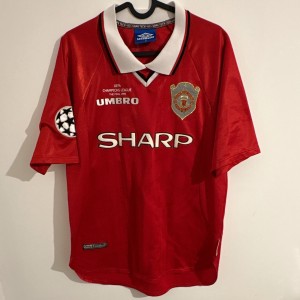Umbro Manchester United Home Shirt Beckham 7 1997-1999 Champions League Final M for sale on Ebay
