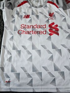 New Balance Liverpool Away Shirt White Adults L Short Sleeve M. Salah 11 for sale on Ebay