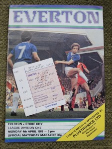 Everton v Stoke City 1983 Division 1, Programme, with Complementary Match Ticket for sale on Ebay