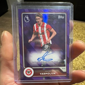 Topps 2026 Premier League Yehor Yarmoliuk Brentford Purple Auto 081/199 MID for sale on Ebay