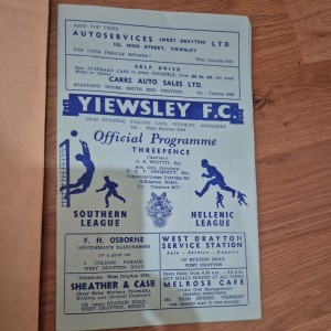 yiewsley fc football programme for sale on Ebay