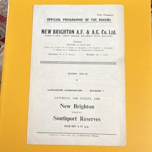 New Brighton v Southport Reserves Lancs Combination 18 Aug 1962 for sale on Ebay