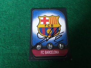 DAVID SILVA - BARCELONA Hand Signed Barcelona Badge Football Trading Card for sale on Ebay