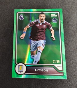 Topps Premier League 2026/27 Alysson Aston Villa Rookie Green 07/99 #45 for sale on Ebay
