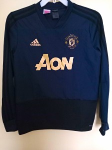 adidas Manchester United Training Shirt Blue Size S Long Sleeve Adults for sale on Ebay