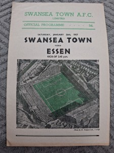 Swansea Town v Essen friendly programme.  26/1/1957 for sale on Ebay