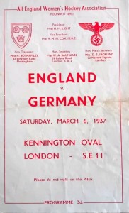 1937 England v Germany Hockey Inter Prog & Ticket Flyer Kennington Oval V Rare . for sale on Ebay