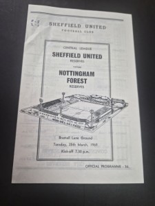 Sheffield United Res v Nottingham Forest Res ~ Central League 1968/69 (F/NB) F/P for sale on Ebay