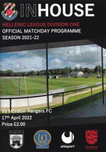 2021/22 STONEHOUSE TOWN v MORETON RANGERS HELLENIC LEAGUE DIVISION ONE PROG 17/4 for sale on Ebay