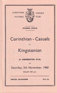 1960/61 CORINTHIAN CASUALS v KINGSTONIAN ISTHMIAN LEAGUE @ KENNINGTON OVAL 5/11 for sale on Ebay