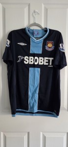 West Ham, Away 09-10 Season With Parker 8, Size Men's Large, Prem Patches. for sale on Ebay