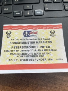 2013/14 KIDDERMINSTER HARRIERS V PETERBOROUGH UNITED - FA CUP - TICKET for sale on Ebay