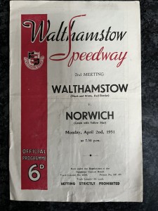 Walthamstow v Norwich - 1951 Southern Shield Programme for sale on Ebay