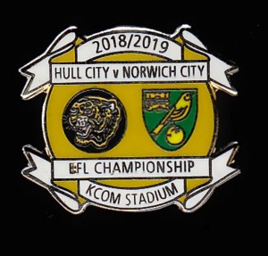 HULL CITY V NORWICH CITY 2018-2019 - Football Pin Badge for sale on Ebay