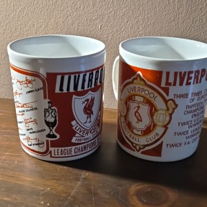 2 x Vintage Liverpool FC Ceramic Mugs  late 70s early 80's for sale on Ebay