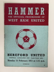 West Ham United v Hereford United 1971-72 FA Cup 4th Rd Rep. 14/2/72. Record Att for sale on Ebay