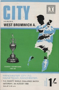 MANCHESTER CITY V WEST BROMWICH ALBION CHARITY SHIELD 1968 for sale on Ebay