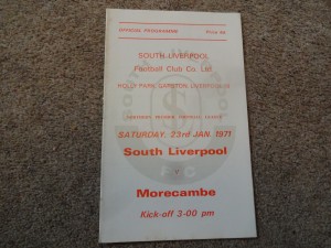 South Liverpool V Morecambe 70/71 Northern Premier League Programme. for sale on Ebay