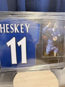 Emile Heskey Leicester City Signed Football Shirt Framed Display with COA for sale on Ebay