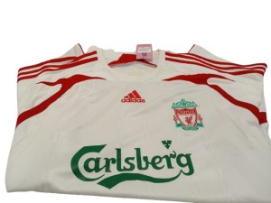 Liverpool FC Adidas Carlsberg White 2007-2008 Away Football Shirt Adult Size XL for sale on Ebay