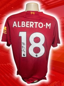 Hand Signed ALBERTO MORENO Liverpool Football Home Shirt - Proof for sale on Ebay