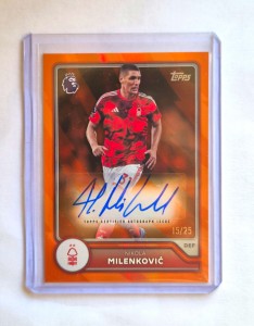 Nikola Milenkovic Auto/25 Orange Topps Flagship Premier League 26/27 Forest for sale on Ebay