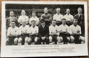 1947-48 TOTTENHAM HOTSPUR B/W Team Photograph. 14cm x 9cm. Excellent. for sale on Ebay