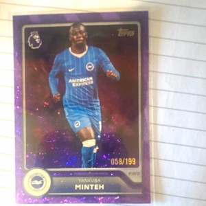 Topps Premier League Yankuba Minteh #90 Brighton Purple Parallel 058/199 for sale on Ebay