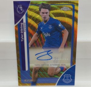 2026 Topps Chrome Premier League Tyler Dibling Gold Wave Auto /50 Everton 03/50 for sale on Ebay